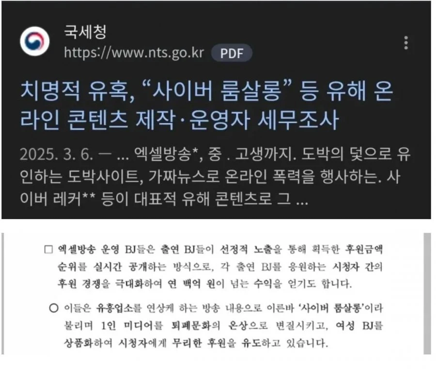 인터넷 엑셀방송 국세청에선 이렇게 부름