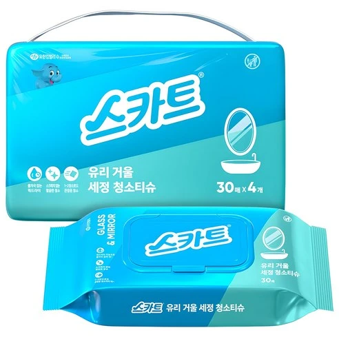 [ㅋㅍ]스카트 유리 거울 세정 청소티슈, 4개( 7,920원, 14% 할인)