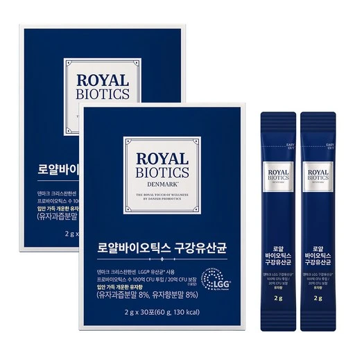 [ㅋㅍ]로얄바이오틱스 구강유산균 LGG 유산균, 60g, 2개( 22,700원, 58% 할인)