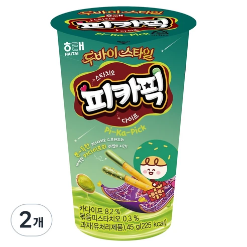 [ㅋㅍ]초코픽 피카픽 피스타치오 카다이프, 45g, 2개, 45g × 2개( 2,400원, 33% 할인)