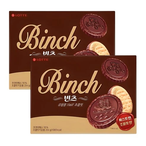 [ㅋㅍ]롯데웰푸드 빈츠, 204g, 2개, 204g × 2개( 6,400원, 20% 할인)