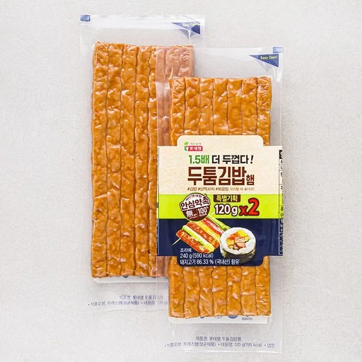 [ㅋㅍ]롯데햄 두툼 김밥햄, 120g, 2개( 3,420원, 31% 할인)