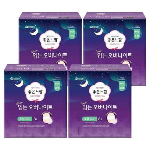 [ㅋㅍ]좋은느낌 입는 오버나이트, 소형, 8개입, 4개( 16,900원, 22% 할인)