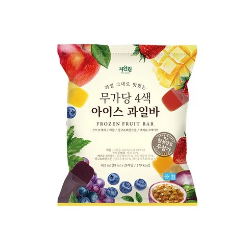 [ㅋㅍ][자연원] 무가당 4색 아이스 과일바 18ml x 24개입, 18ml, 24개( 12,000원, 19% 할인)