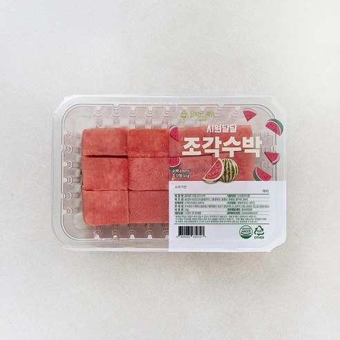 [ㅋㅍ]올바른과일 조각수박, 1개, 1kg( 9,980원, 26% 할인)
