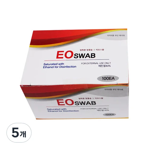 [ㅋㅍ]비컴메디컬유한공사 이오 소독용 알콜스왑, 100개입, 5개, 100개입 × 5개( 5,000원, 32% 할인)