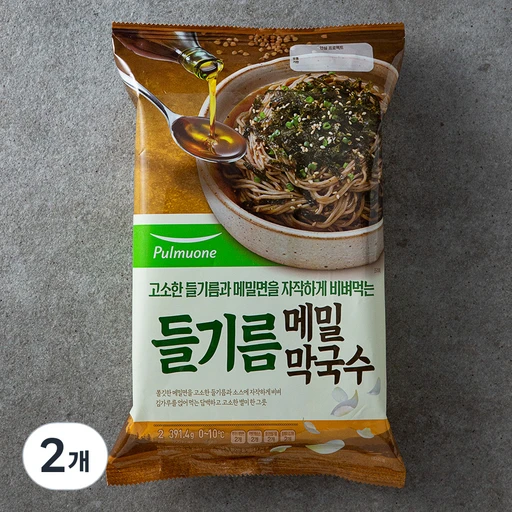 [ㅋㅍ]풀무원 들기름 메밀막국수 2인분, 391.4g, 2개( 6,990원, 42% 할인)