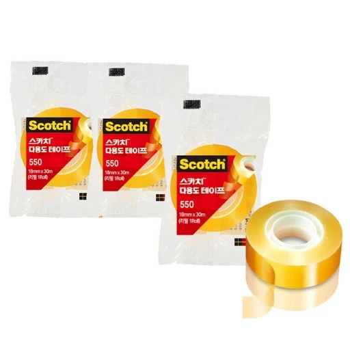 [ㅋㅍ]쓰리엠 스카치 다용도 테이프 550 18mm x 30m, 3개( 6,130원, 23% 할인)