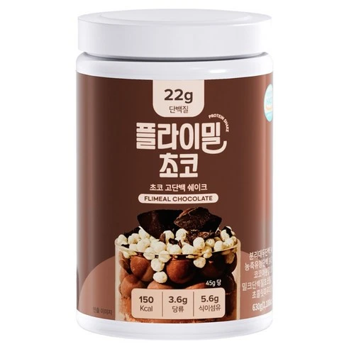 [ㅋㅍ]플라이밀 초코 고단백 쉐이크, 630g, 1개, 630g × 1개( 23,080원, 16% 할인)