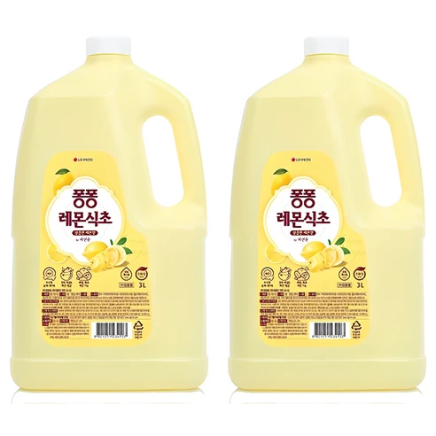 [ㅋㅍ]퐁퐁 레몬식초 주방세제 용기형, 3L, 2개, 3L × 2개( 8,580원, 35% 할인)