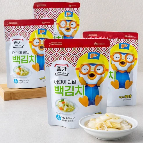 [ㅋㅍ]종가 어린이 한입 백김치, 300g, 4개, 300g × 4개( 14,240원, 26% 할인)