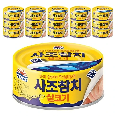 [ㅋㅍ]사조참치 살코기 안심따개, 135g, 16개, 135g × 16개( 20,380원, 19% 할인)