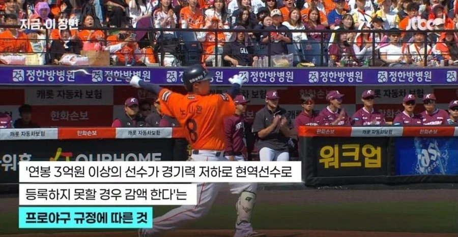 307억 노시환 하루에 166만원씩 삭감 왜?