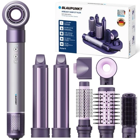 [ㅋㅍ]블라우풍트 7in1 멀티스타일링 BLDC 에어이지 헤어스타일러 + 거치대 세트, BLP-HD8141PYL, 퍼플( 122,550원, 14% 할인)