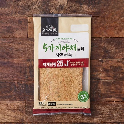[ㅋㅍ]고래사어묵 5가지야채 듬뿍 사각어묵, 300g, 1개, 300g × 1개( 3,070원, 16% 할인)
