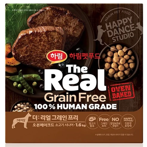 [ㅋㅍ]하림펫푸드 시니어 강아지 더리얼 그레인프리 오븐베이크드 건식사료, 소, 1.6kg, 1개( 27,750원, 18% 할인)