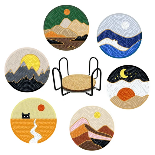 [ㅋㅍ]탑피아 집중력 향상 DIY 보석십자수 코스터 6p + 철제선반 세트, CM035, 1세트( 16,500원, 30% 할인)