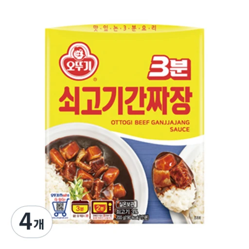 [ㅋㅍ]오뚜기 3분 쇠고기 간짜장, 200g, 4개( 3,960원, 35% 할인)