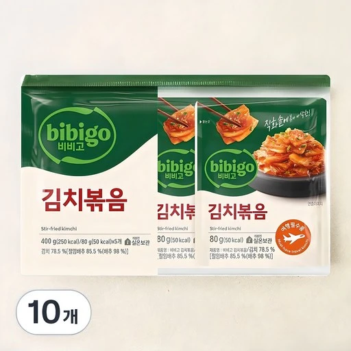 [ㅋㅍ]비비고 김치볶음, 80g, 10개( 11,200원, 29% 할인)