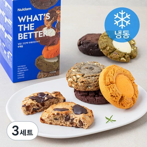 [ㅋㅍ]널담 고단백 아메리칸쿠키 6종 세트 (냉동)( 23,400원, 18% 할인)