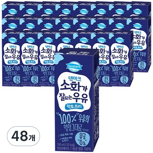 [ㅋㅍ]덴마크 소화가 잘되는 우유 락토프리, 190ml, 48개, 190ml × 48개( 21,880원, 38% 할인)
