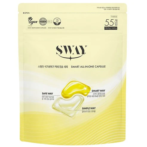 [ㅋㅍ]스웨이 식기세척기 액체 캡슐 세제, 440g, 1개( 9,290원, 41% 할인)