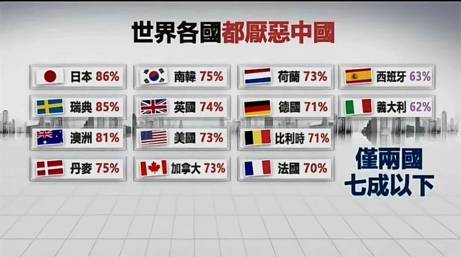 세계에서 중국 혐오하는 국가 순위 jpg