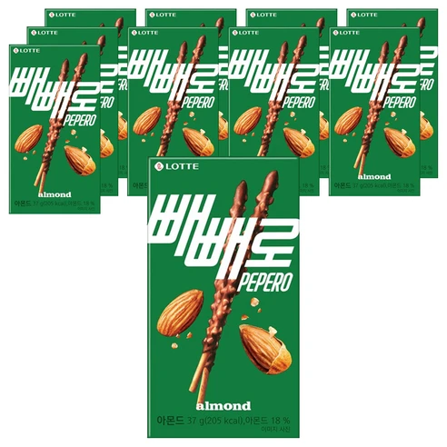 [ㅋㅍ]빼빼로 아몬드, 37g, 10개( 9,900원, 20% 할인)