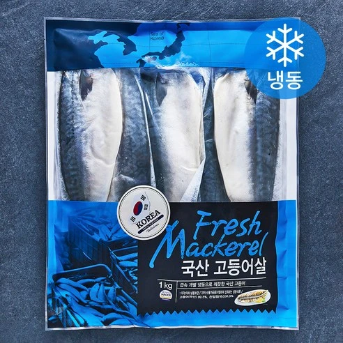 [ㅋㅍ]국산 고등어살 (냉동), 1kg, 1개, 1kg × 1개( 12,480원, 18% 할인)