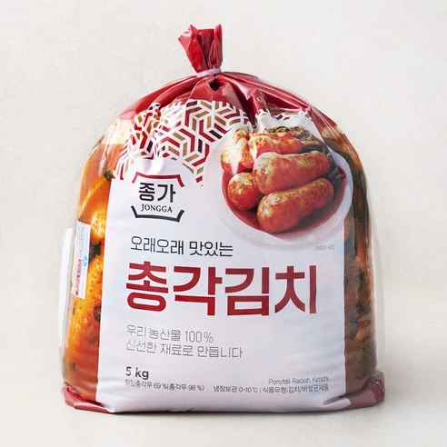[ㅋㅍ]종가 총각김치, 5kg, 1개, 5kg × 1개( 42,630원, 11% 할인)