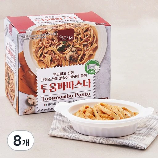 [ㅋㅍ]쉐프엠 투움바파스타 4인분, 230g, 8개( 17,400원, 36% 할인)