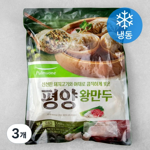 [ㅋㅍ]풀무원 평양왕만두 (냉동), 1.4kg, 3개( 26,430원, 24% 할인)