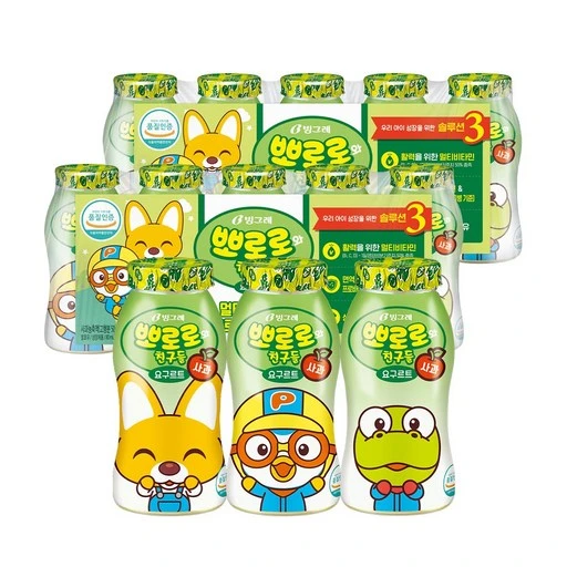 [ㅋㅍ]빙그레 요구르트 뽀로로 요구르트 사과 80ml 40개( 7,300원, 58% 할인)