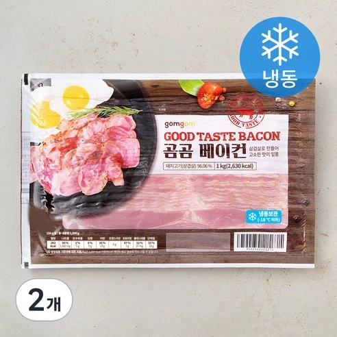 [ㅋㅍ]곰곰 베이컨 (냉동), 1kg, 2개( 25,760원, 36% 할인)