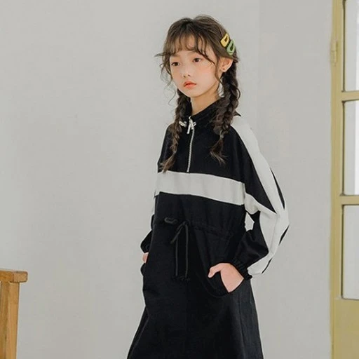 [ㅋㅍ]오렌지다몸앤젤아이 여아용 줄배색 집업 조임 원피스( 10,950원, 29% 할인)