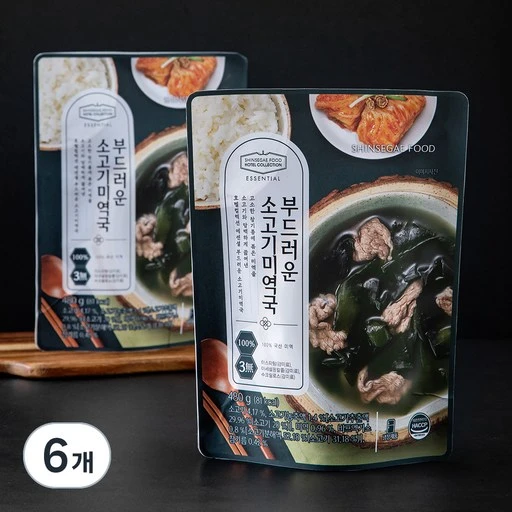 [ㅋㅍ]호텔컬렉션 에센셜 부드러운 소고기 미역국 냉장, 480g, 6개( 17,940원, 36% 할인)