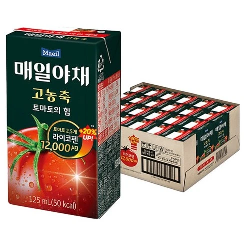 [ㅋㅍ]매일야채 고농축 토마토의 힘, 125ml, 24개, 125ml × 24개( 16,570원, 19% 할인)