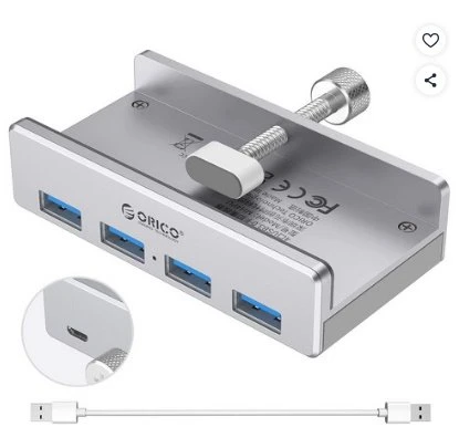 [쿠팡] 오리코 알루미늄 쉘4 USB3.0 허브 DIY설치 MH4PU-P (17,900원/무료)