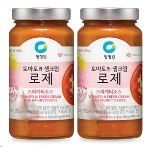 [ㅋㅍ]청정원 토마토와 생크림 로제 스파게티소스, 600g, 2개 ( 7140원 )