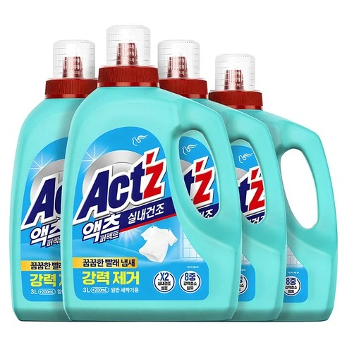 [ㅋㅍ]액츠 퍼펙트 실내건조 일반용 프레시 플로럴향 액상세제 본품, 3.2L, 4개, 3.2L × 4개( 31,120원, 18% 할인)