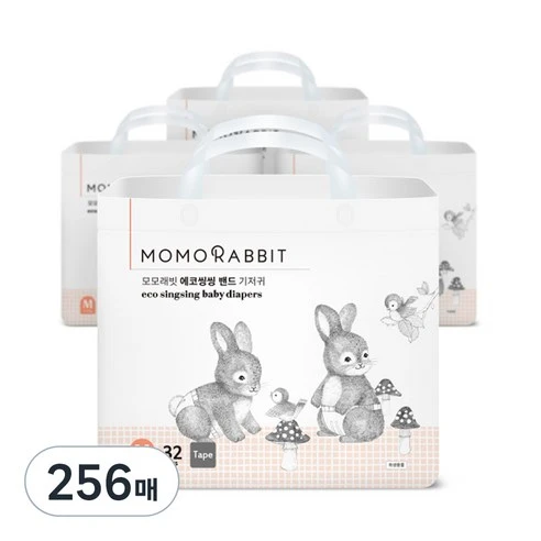 [ㅋㅍ]모모래빗 에코씽씽 밴드형 기저귀 아동공용, 중형(M), 256매, 중형(M) × 256매( 65,450원, 23% 할인)