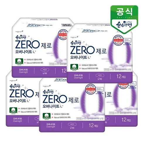 [ㅋㅍ]순수한면 제로 생리대 날개형( 11,900원, 40% 할인)