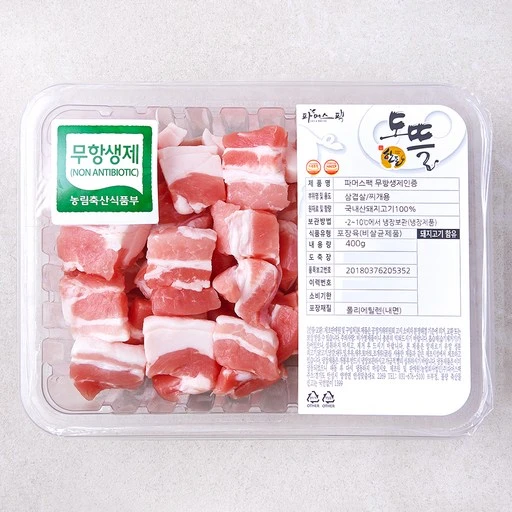 [ㅋㅍ]파머스팩 무항생제 인증 삼겹살 찌개용 (냉장), 400g, 1개( 10,920원, 20% 할인)