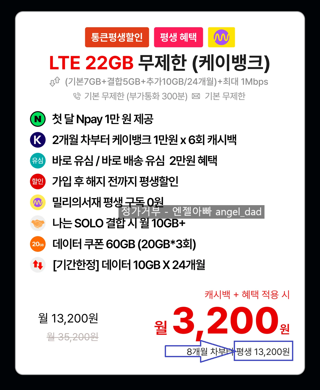 알뜰폰 요금제 소개: KT 밀리의서재 월 13,200원 - 경제적 효율성