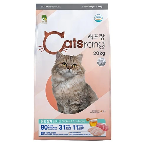[ㅋㅍ]캐츠랑 전연령 고양이 건식사료, 닭+참치, 20kg, 1개( 41,600원, 19% 할인)