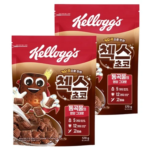 [ㅋㅍ]첵스초코 오곡으로 만든 시리얼, 570g, 2개, 570g × 2개( 7,020원, 30% 할인)