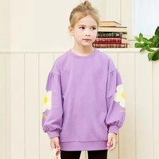 [ㅋㅍ]앤디애플 여아용 꽃송이소매 포인트 롱 티셔츠( 7,930원, 52% 할인)