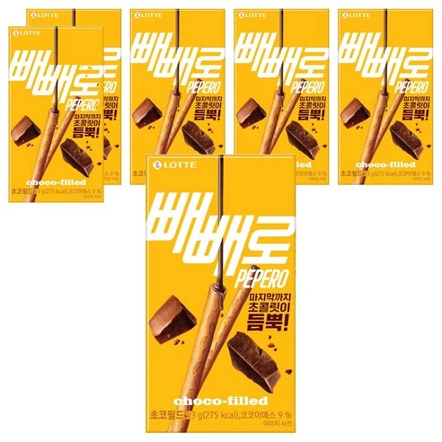 [ㅋㅍ]빼빼로 초코필드, 53g, 6개, 53g × 6개( 6,900원, 15% 할인)