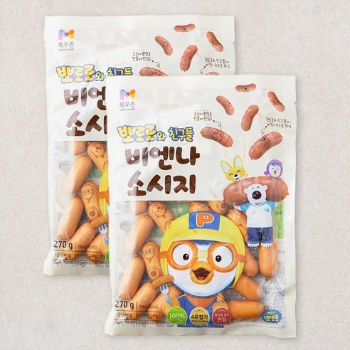 [ㅋㅍ]목우촌 뽀로로와 친구들 비엔나소시지, 270g, 2개( 6,280원, 23% 할인)