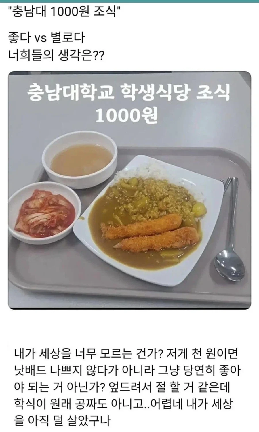 충남대 1000원짜리 조식